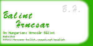 balint hrncsar business card