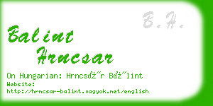 balint hrncsar business card